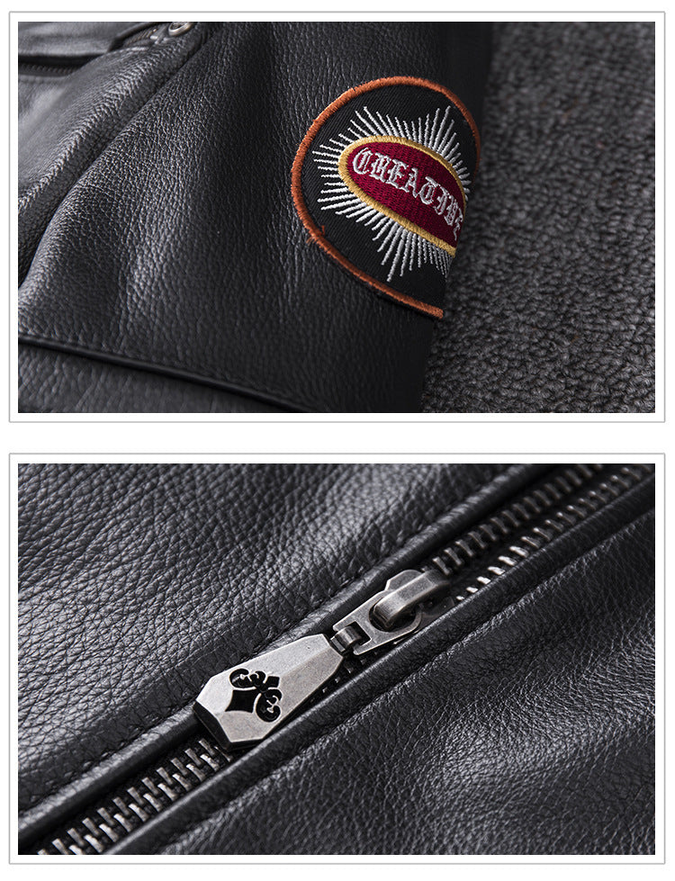 Mens Stand Collar Motorcycle Jacket Coat Bold Minimalist Profile