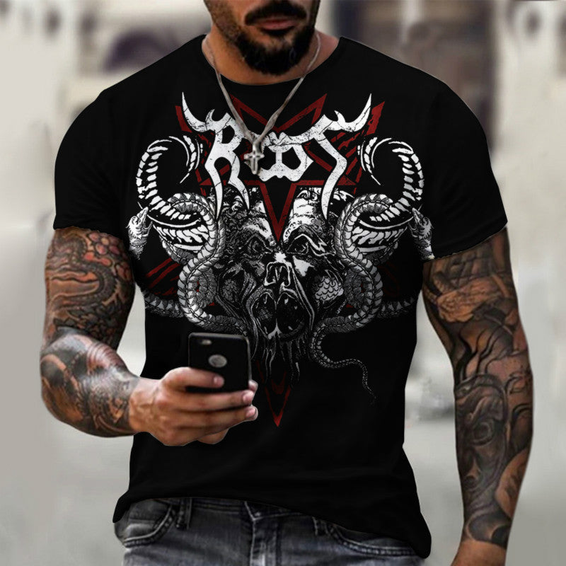 Digital 3D Graphic Narrative Casual Mens T-Shirt
