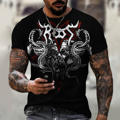 Digital 3D Graphic Narrative Casual Mens T-Shirt