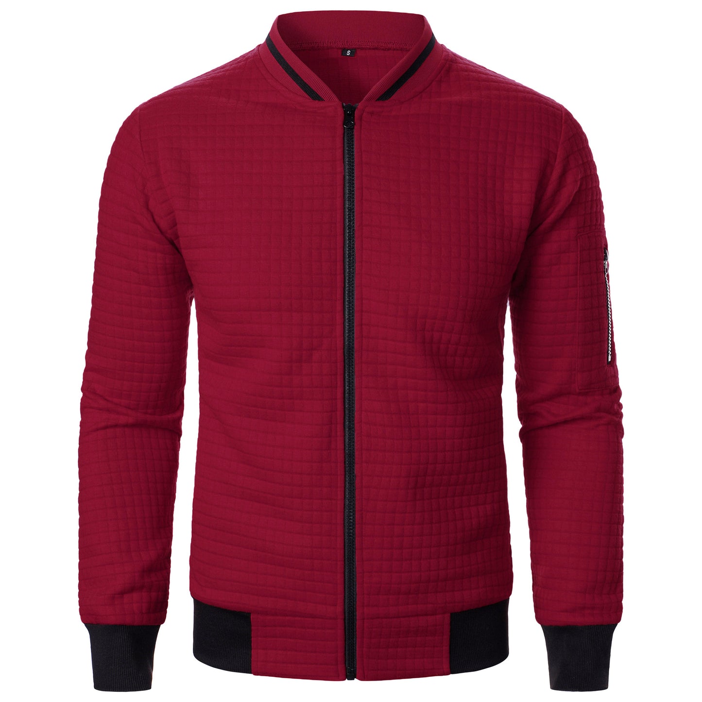 Mens Zip-Up Stand Collar Sweatshirt Jacket Athletic Comfort