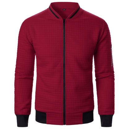 Mens Zip-Up Stand Collar Sweatshirt Jacket Athletic Comfort