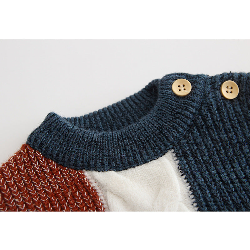 Avant-Garde Patchwork Artisan Knit Sweater