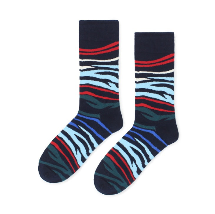 The Street Classic: Striped Personal Skateboard Cotton Socks