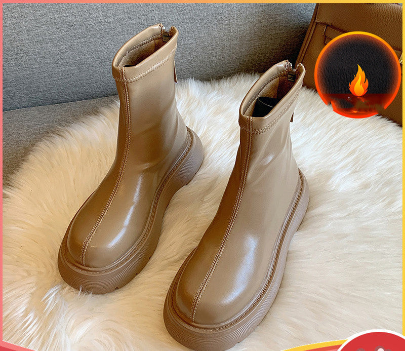 Women's Plush Warm Autumn And Winter Thick Soled Boots
