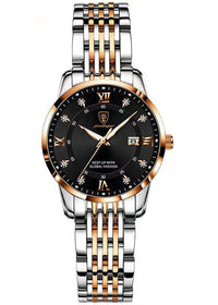 Rose Gold Black Steel Belt