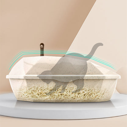 Plastic Anti-sputtering Diamond-shaped Semi-enclosed Cat Litter Box