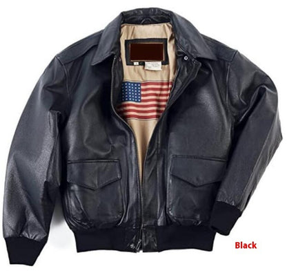 Retro Oversized US Air Force Fur Leather Coat Aviation Legacy
