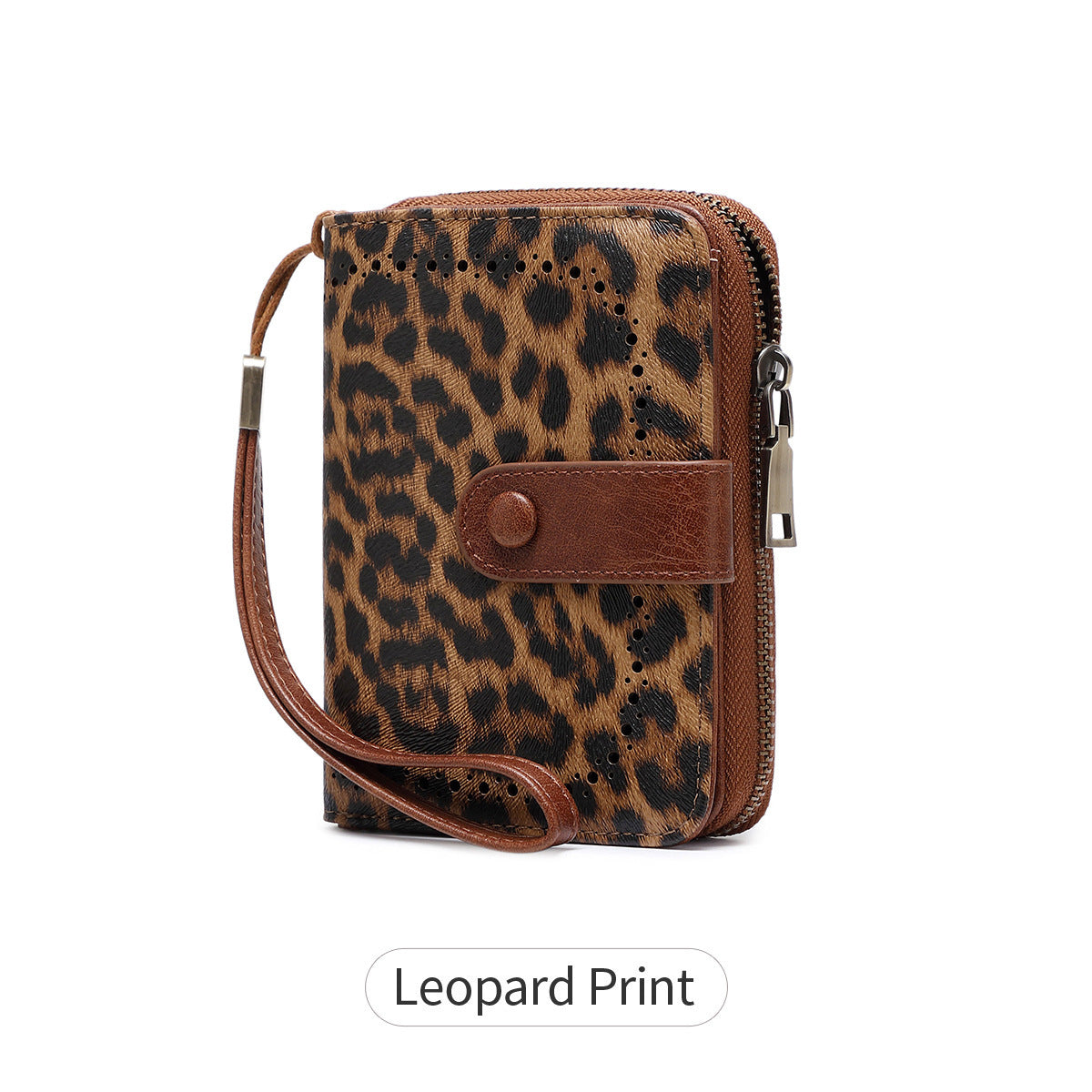 Leopard Print Multifunctional Zipper Retro Small Wallet