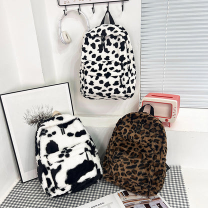 Fall Cute Backpack Student Casual Plush