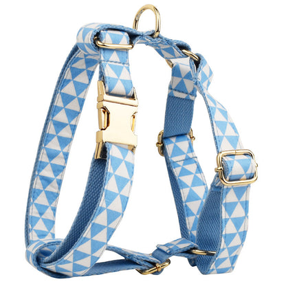 Blue Triangular Ring Rope Bow Vest Pet Dog