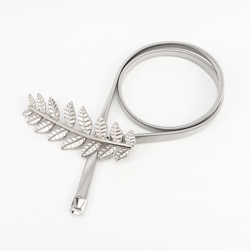 Metal Waist Chain Ladies Elastic Personality Buckle Matching Dress Long Sweater Elegant Graceful