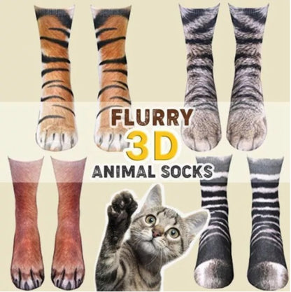 The Feline Paw: 3D Animal Paw Cute Long Socks