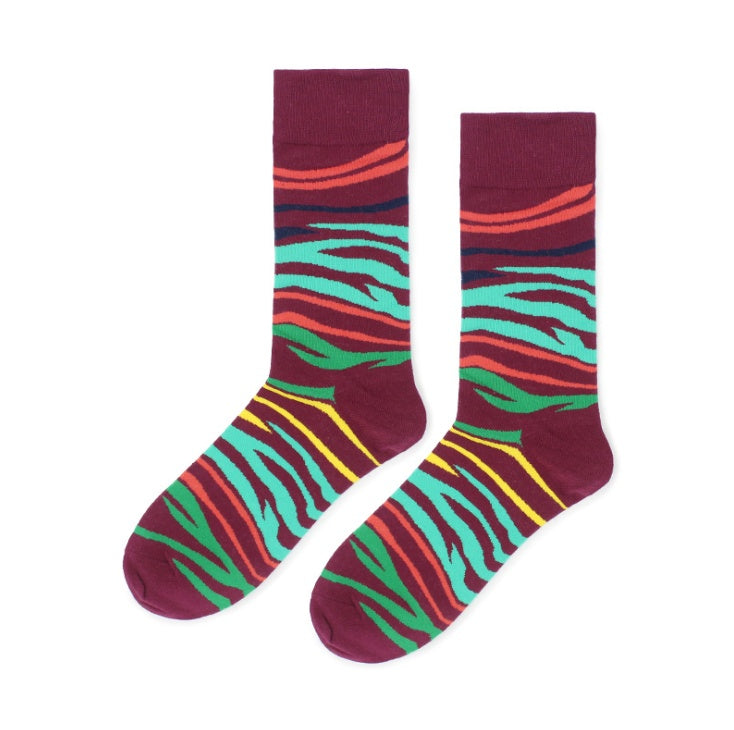 The Street Classic: Striped Personal Skateboard Cotton Socks