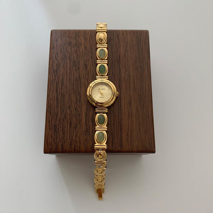 New Chinese Style Beryl Gold Exquisite Fashion Retro Minority Women's Quartz Watch
