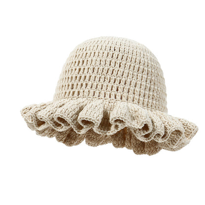 Knitted Pleated Ruffled Fashion Woolen Hat