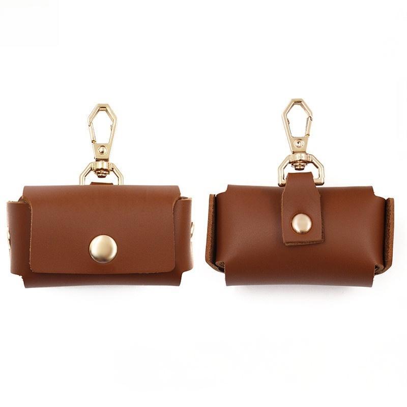 Creative Solid Color Leather Ring Storage Bag