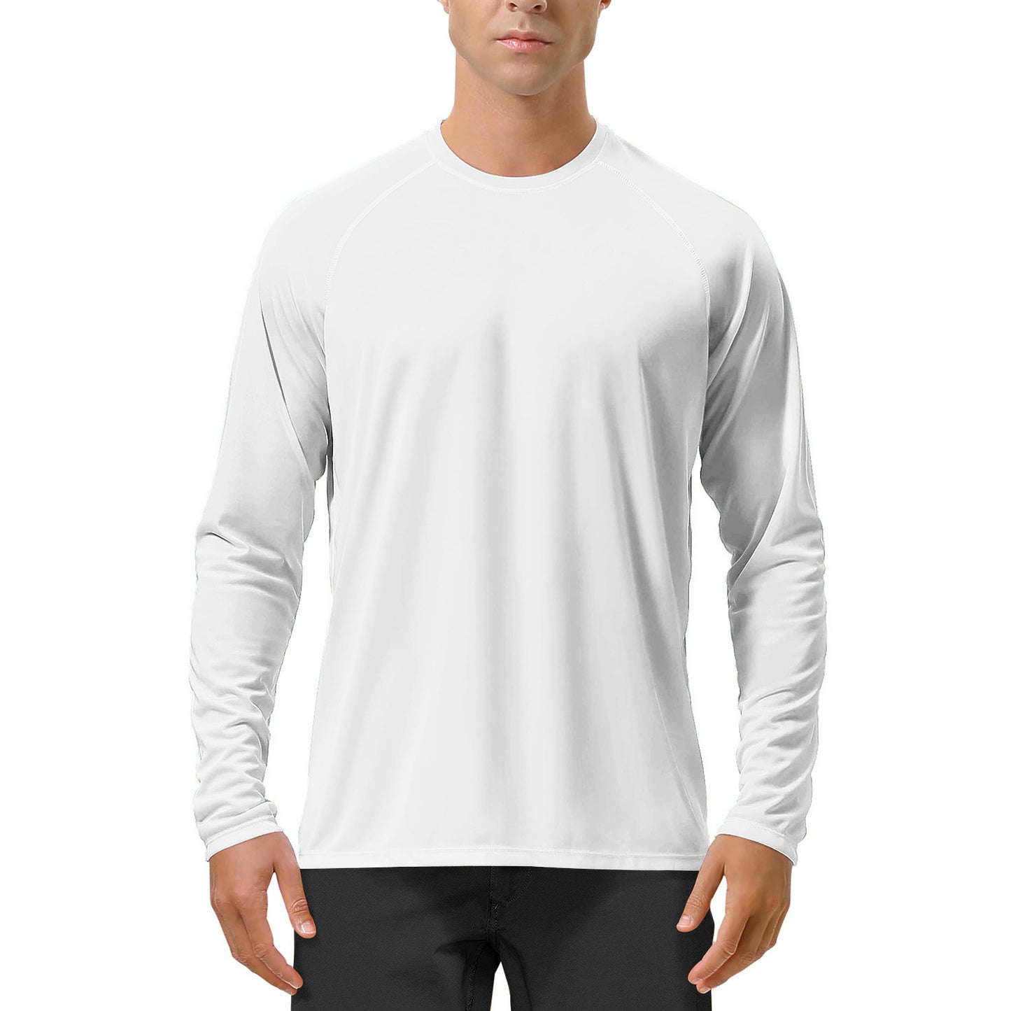 Quick-drying Solid Color Round Neck Sports Training Stretch Sun Protection Long Sleeve