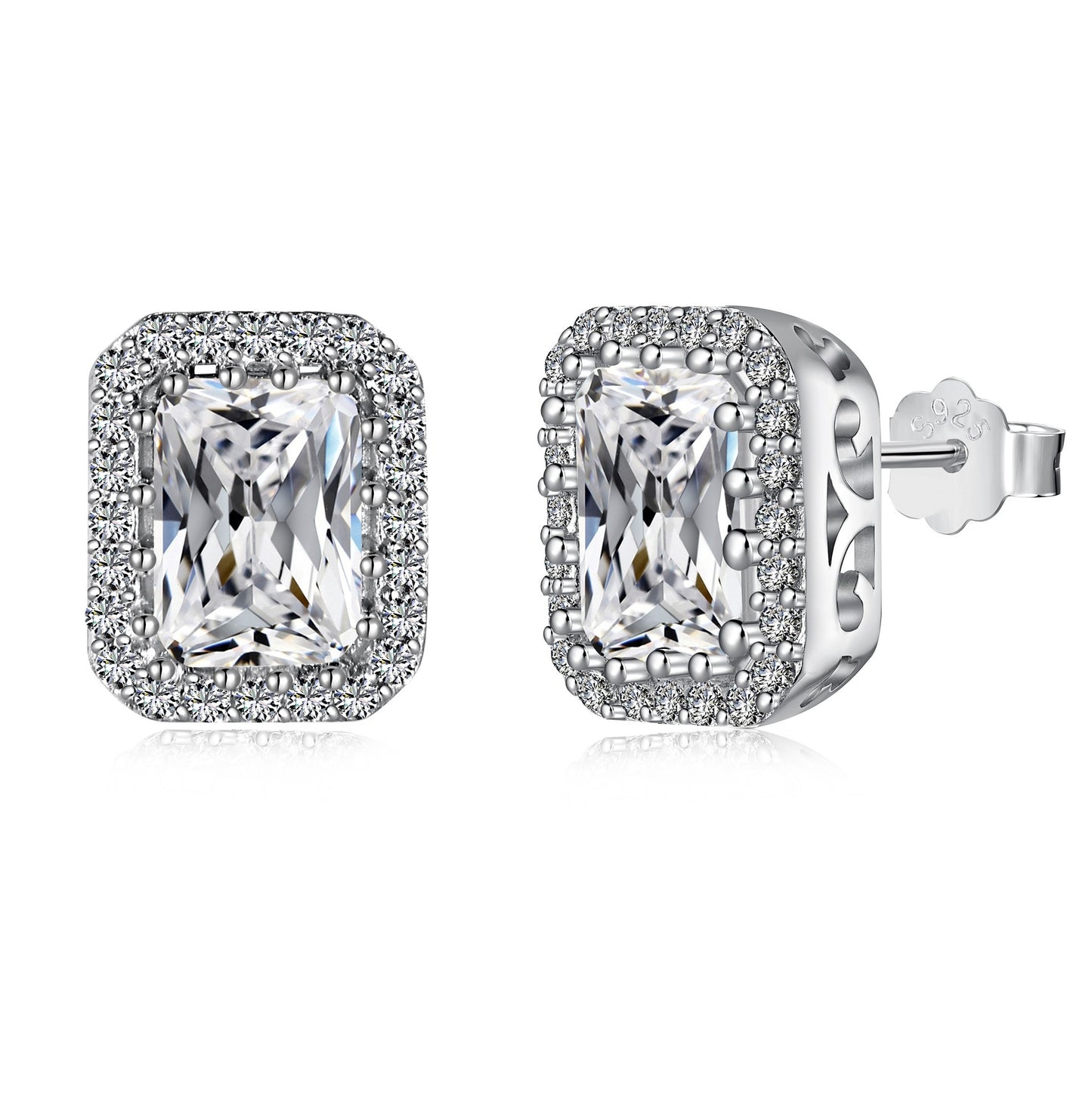 S925 Earrings Sterling Silver  High Quality  Loving Heart Zircon