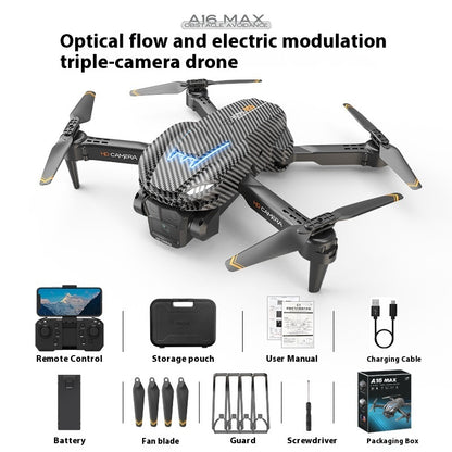 TriLens Flow: Optical Flow Three-Camera Obstacle Avoidance Aerial Photography Drone