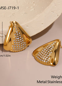 gold triangle earrings