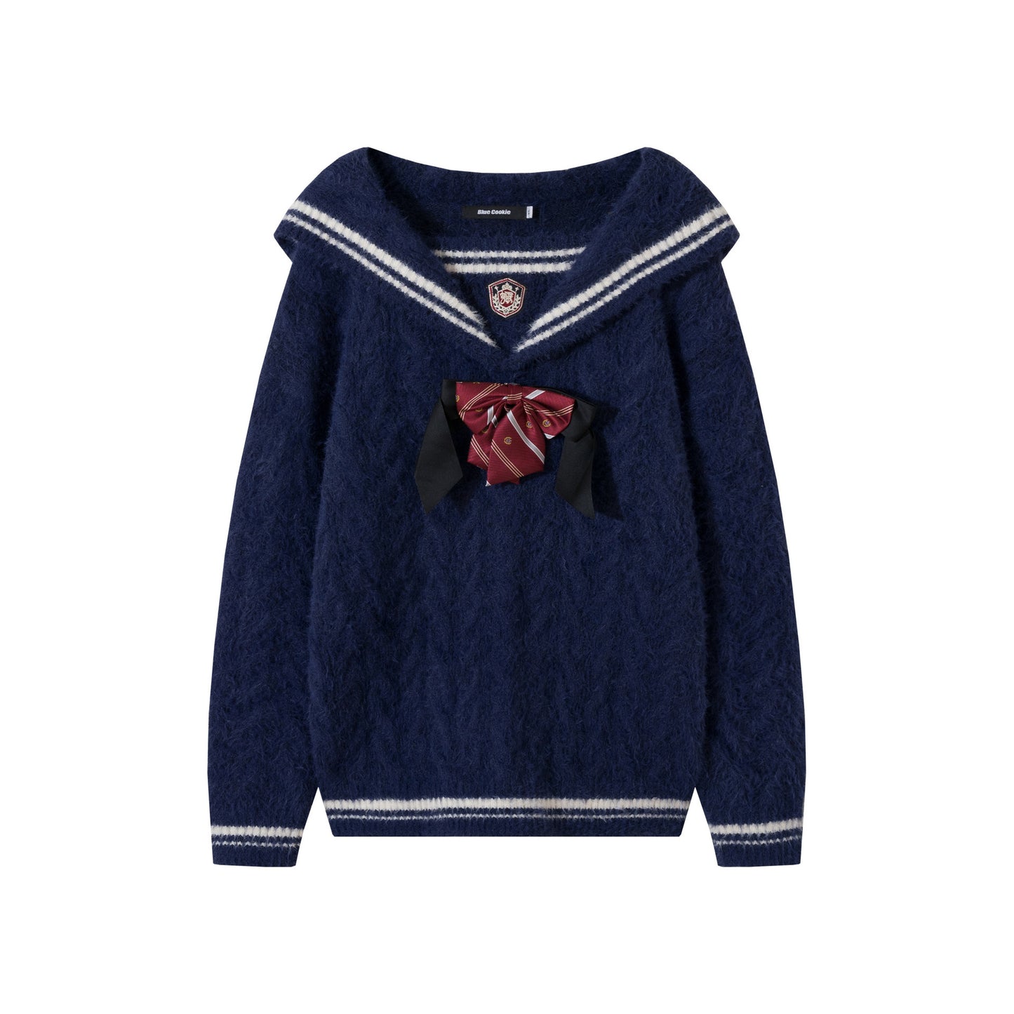 British Retro College Style Bow Sailor Collar Sweater