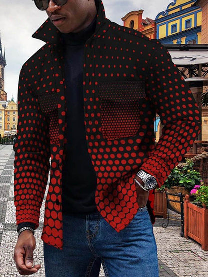 Avant-Garde Color Fade 3D Digital Print Cardigan