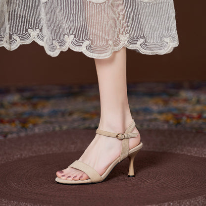 Women's Comfortable Small Size Sandals With Simple High Heel Strap