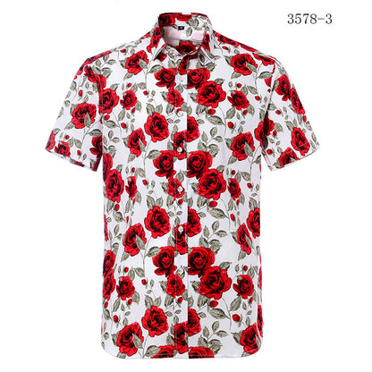 European Beach Aesthetic Printed Short Sleeve Shirt