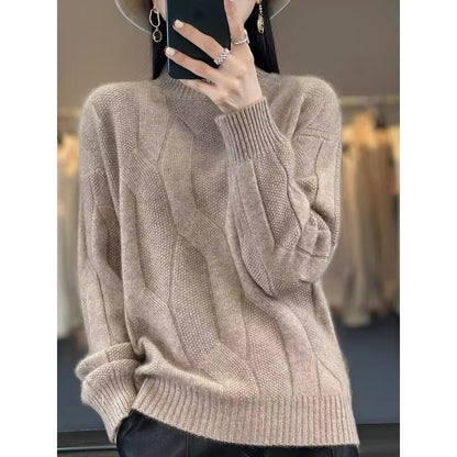Comfortable Slimming Soft Glutinous Knitted Thickened Half-high Collar Sweater