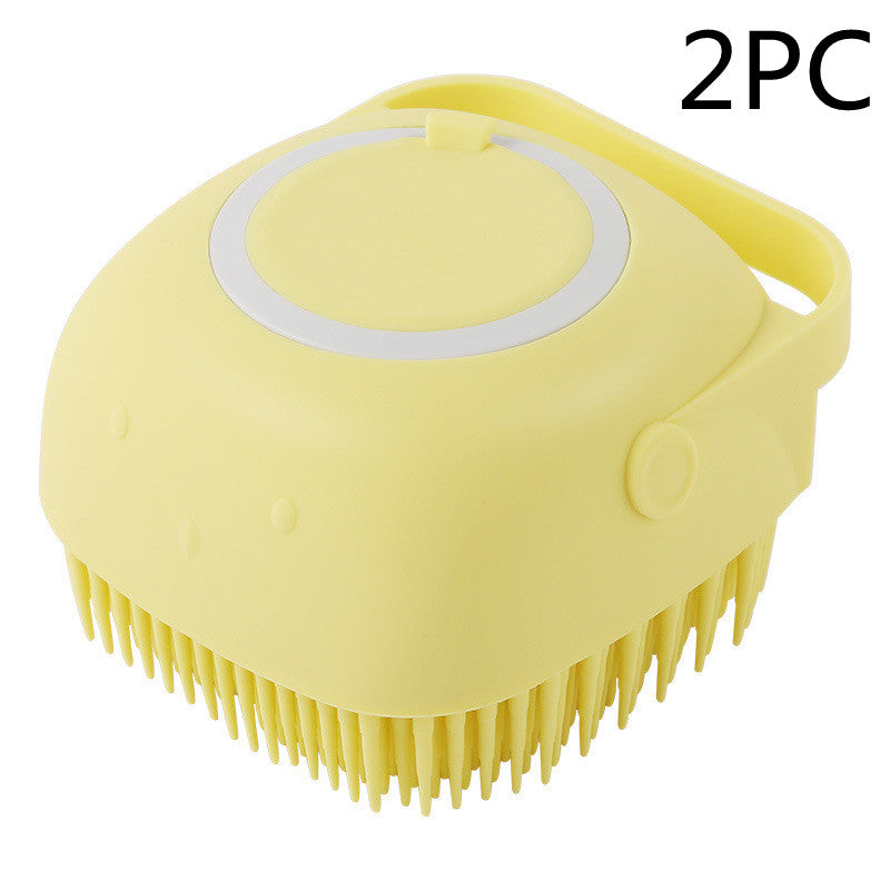 Silicone Pet Bathing & Massage Glove | Shampoo Dispensing Grooming Brush for Dogs & Cats