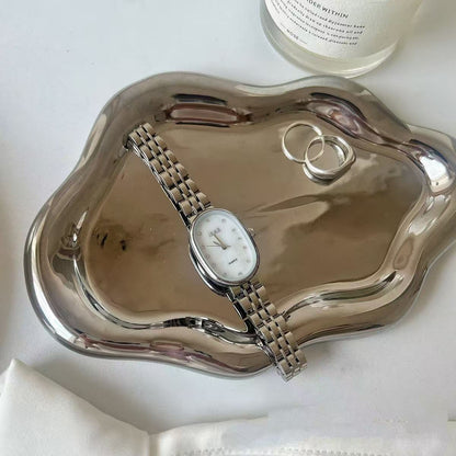 Ice Blue Fritillary Silver Quartz Watch For Women