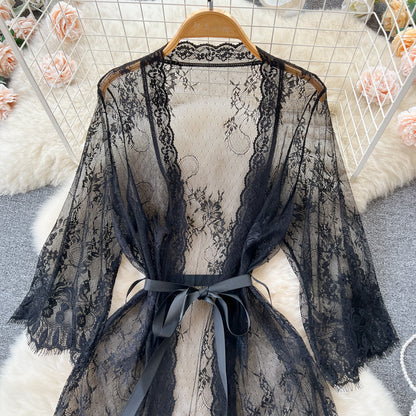 The Lace Cardigan: Women’s Mesh Lace Nightdress