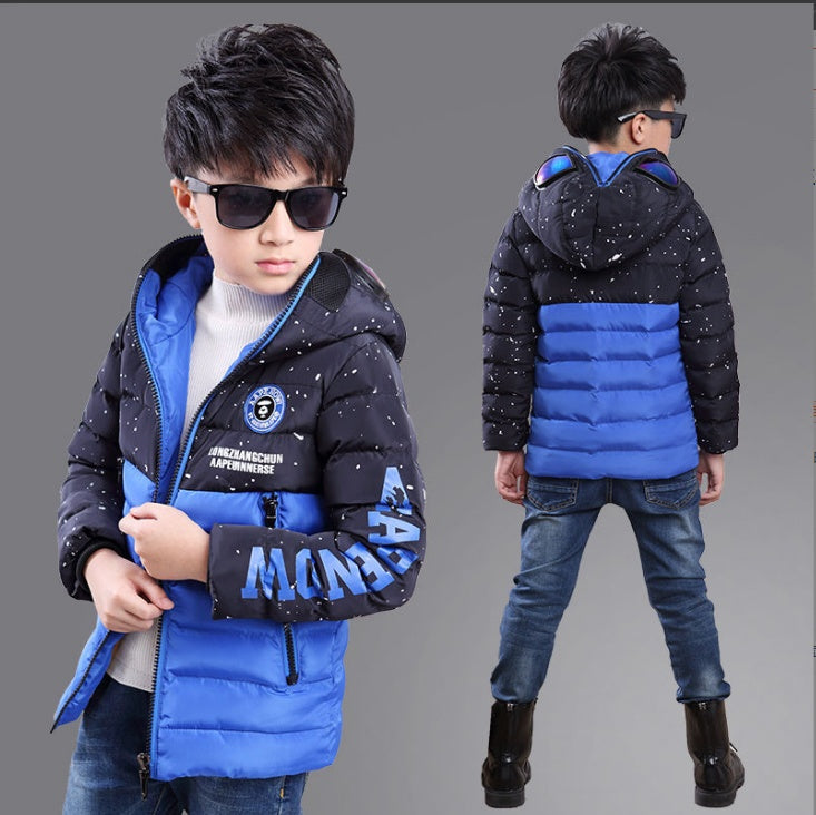 The Visual Warmth: Fashion Boys’ Glasses-Hooded Padded Coat