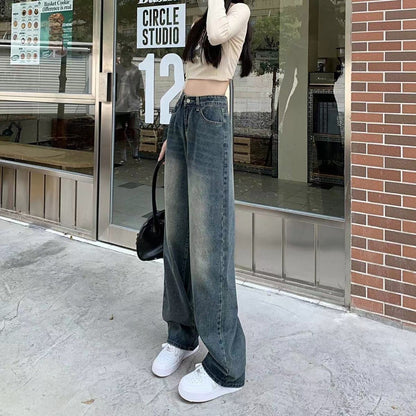 Loose High Waist Popular Straight Mop Pants