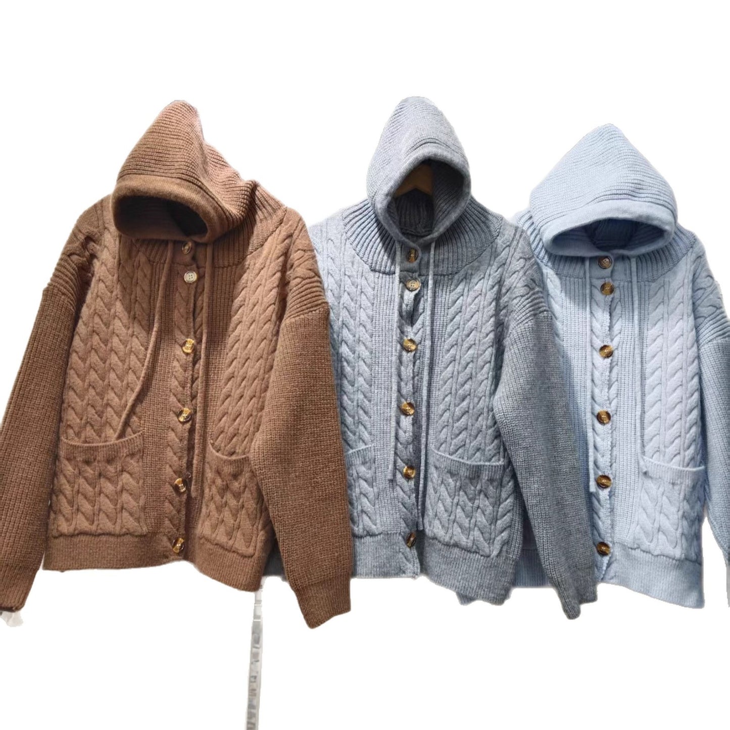 South Korea Retro Twist Hooded Sweater