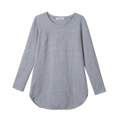 Casual Slim Solid Color Top Bottoming Shirt