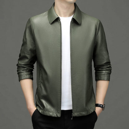 Lapel Ecological Real Leather Coat Mens Jacket Supreme Quality