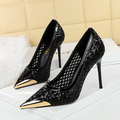 European And American Style Sexy Pointed Low-cut High Heels