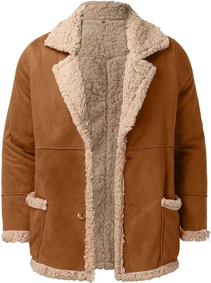 Fashion Mens Fur Integrated Fleece-Lined Padded Jacket Supreme Insulation