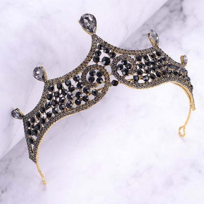 Retro Baroque Black Marriage Royale Decorative Crown