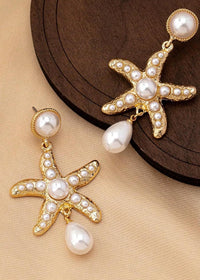 Pearl starfish earrings