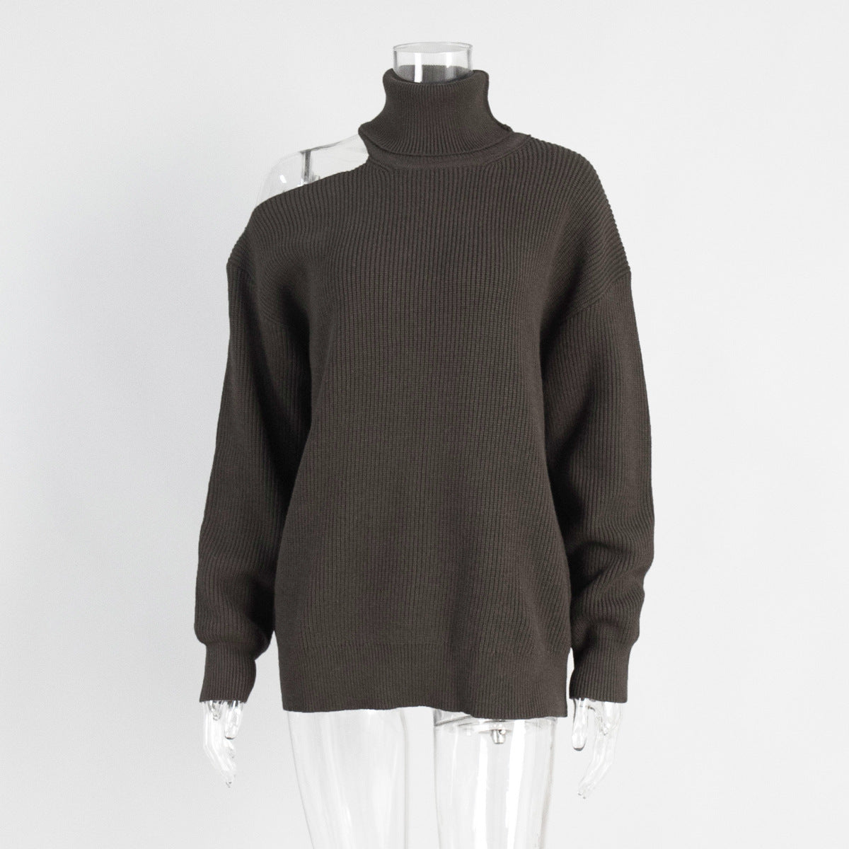 Fashion Pullover Knitting Turtleneck Off-the-shoulder Sweater