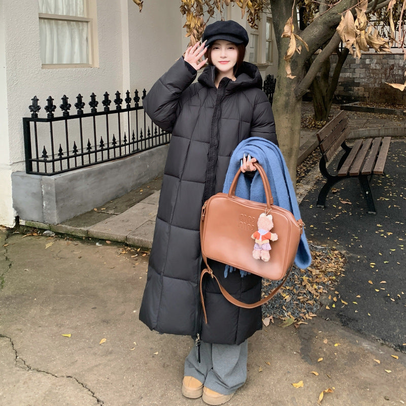 Long Down Women's Loose Cotton Padded Jacket Hooded Cotton-padded Coat