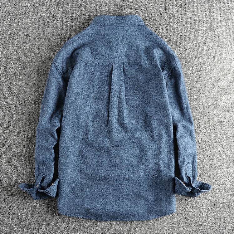 Long Sleeve Shirt Men's High-grade Youth Pocket Shirt