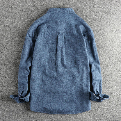 Long Sleeve Shirt Men's High-grade Youth Pocket Shirt