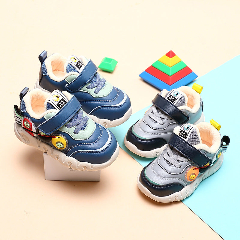 The Leather Hearth: Leather Short-Plush Boys’ Walking Cotton Shoes