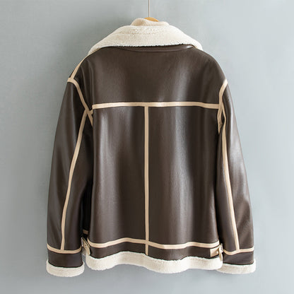 Fleece-Lined Thickened Lapel Jacket Cozy Tailored Refinement