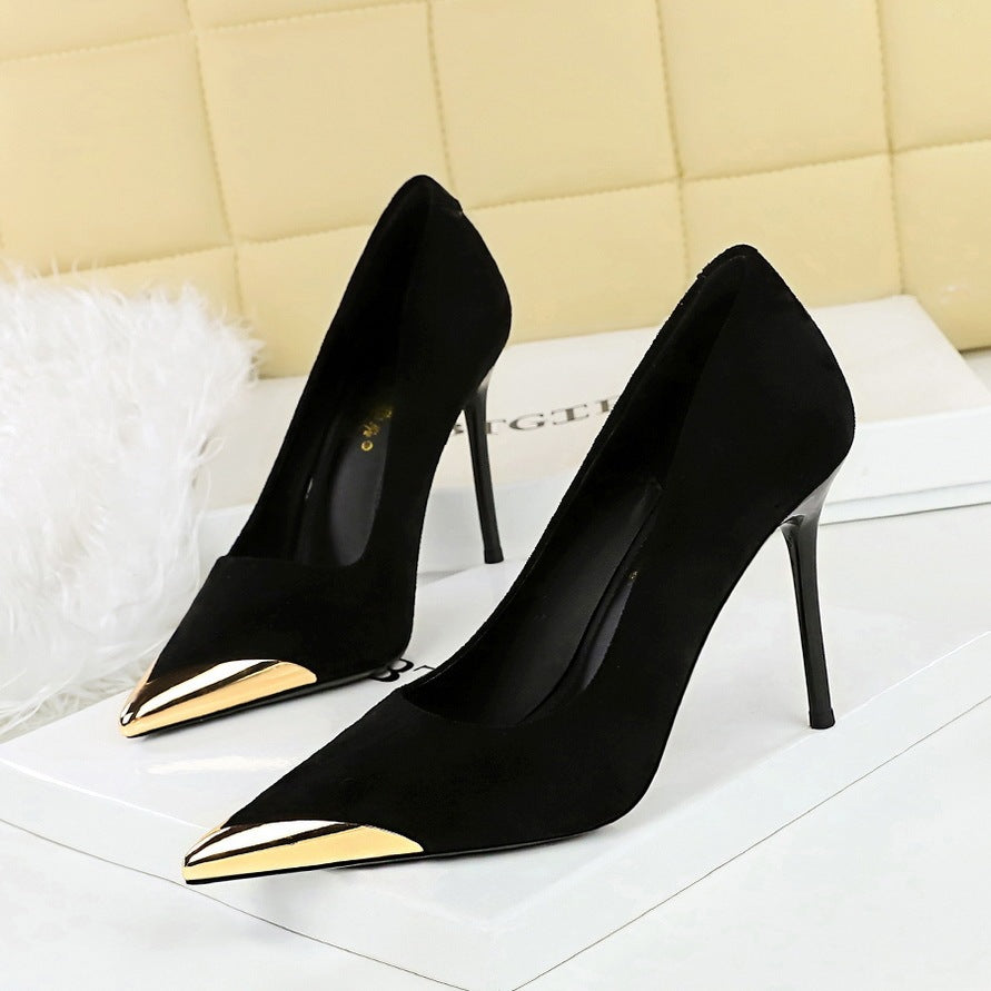 Women's Stiletto Suede Pointed Leopard-print High Heels