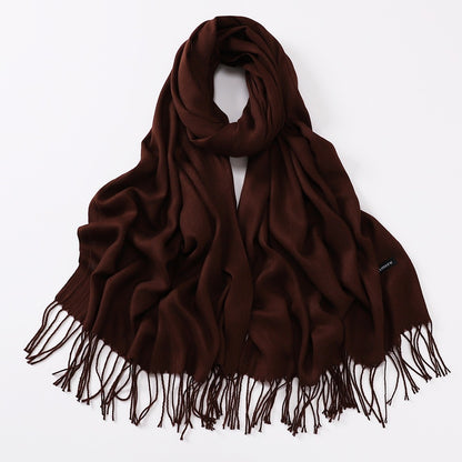 Autumn And Winter Cashmere-like Solid Color Long Scarf