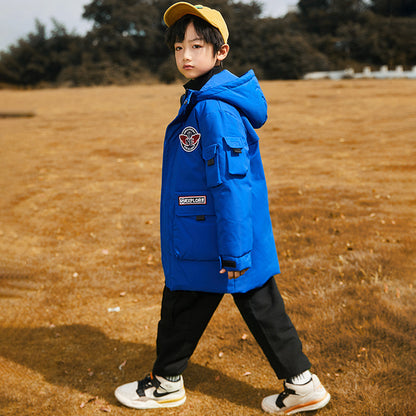 The Solid Down: Fashion Solid-Color Mid-Length Down Jacket